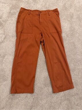 Liverpool Los Angeles 14W Burywood Rust Cropped Utility Pants Stretch